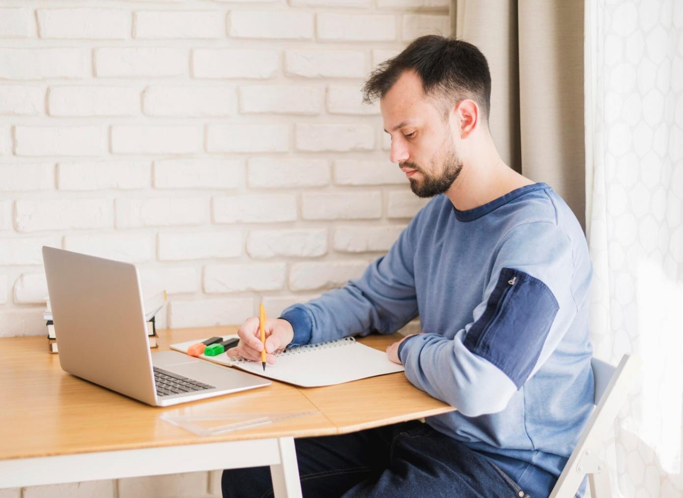 Financial planning workspace with budget documents and calculator